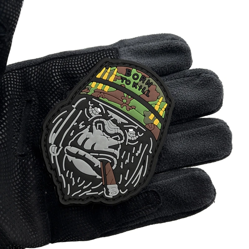 Parche de gancho y bucle de PVC de gorila arrogante estilo Punk, insignia moral al aire libre, insignias tácticas, parches de accesorios de ropa - imagen 4