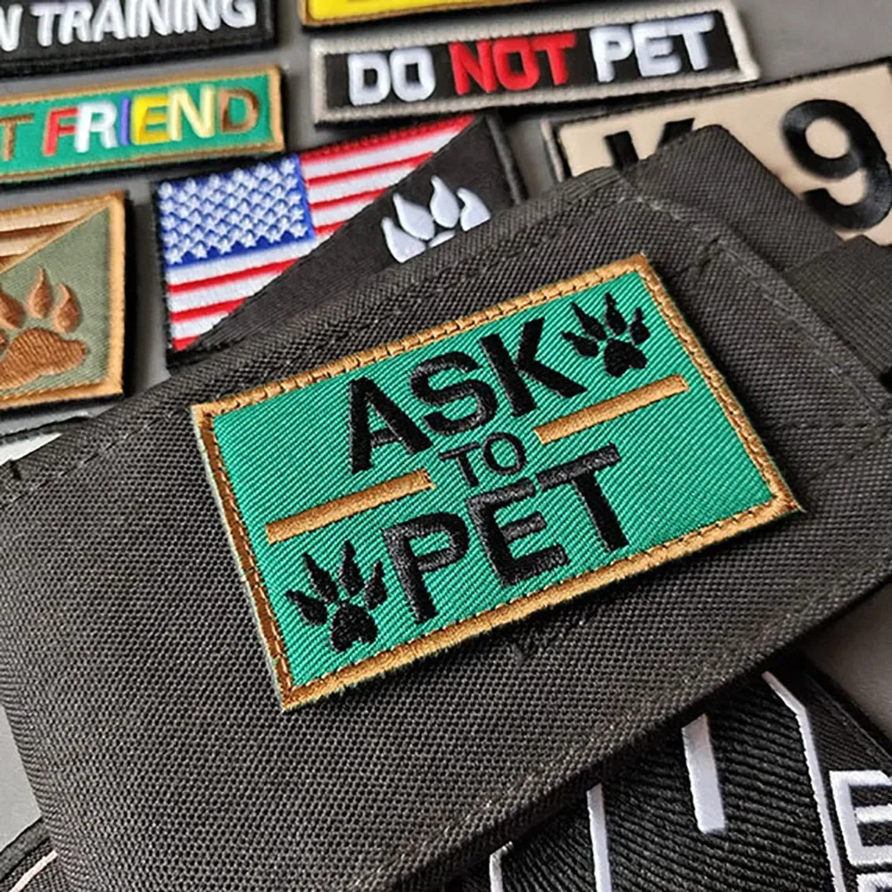 Parche bordado de perro del ejército K9, insignias de moral de perro de rescate, servicio de chaleco para perro, mejor amigo, no me mascota, pegatinas, accesorios tácticos - imagen 4