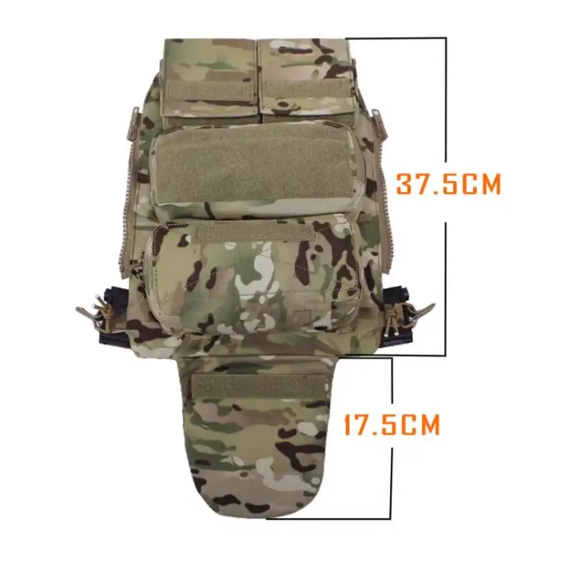 Bolsa táctica con Panel trasero de tres capas, Panel con cremallera y bolsa Mag para chaleco AVS JPC2.0 CPC, bolsas MOLLE - imagen 4