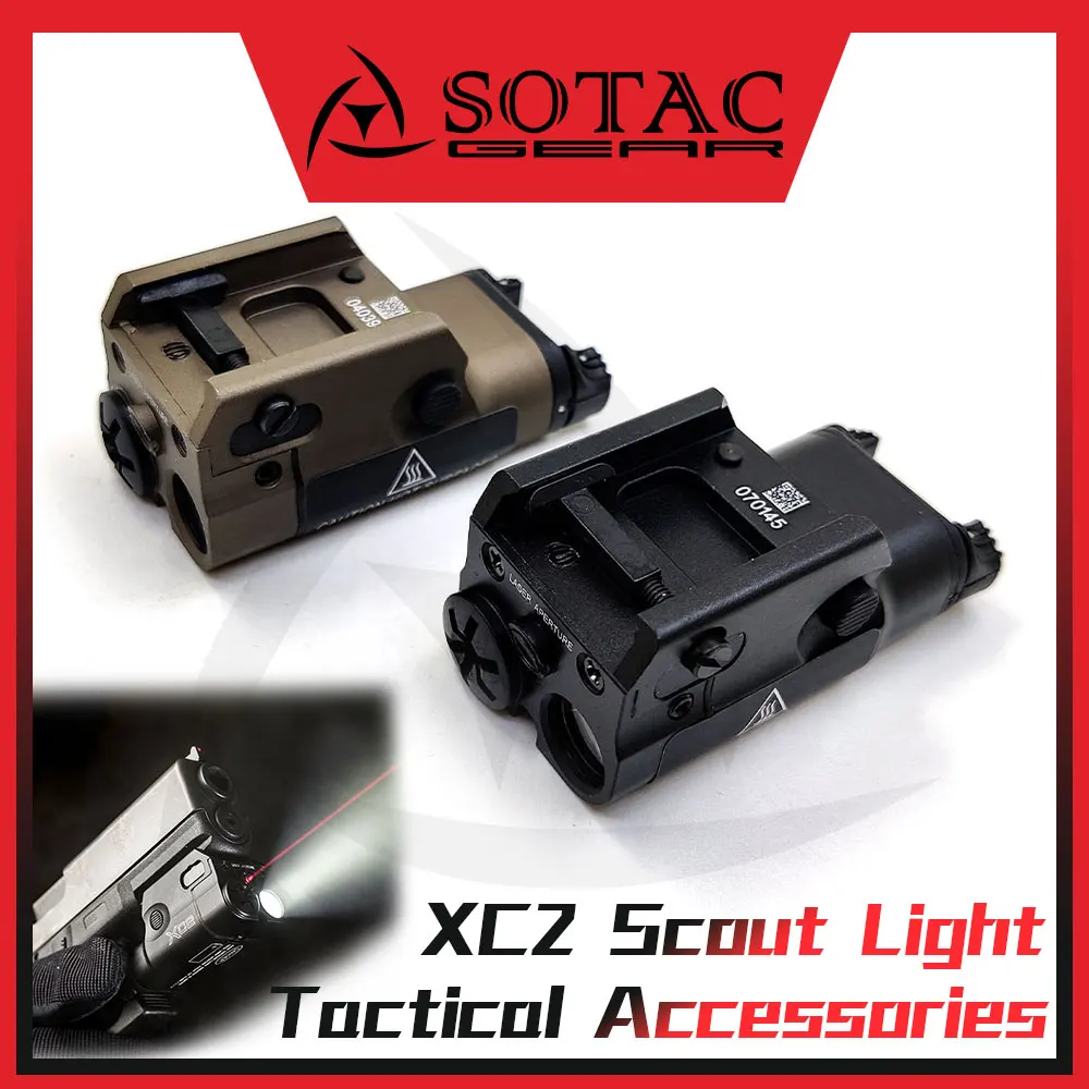 SOTAC-GEAR XC2 linterna LED luz blanca + luz de explorador táctica la-ser roja ajuste de aluminio 20mm Picatinny caza Airsoft