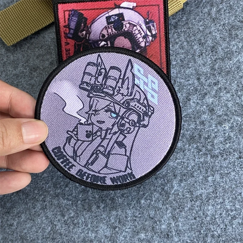 Weilan archivos Kangna insignia de animación de hoja trasera, gancho y bucle, parche de pistola superelectromagnética bidimensional, pegatina de mochila - imagen 4