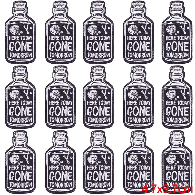 Parches para ropa Punk Hip Hop, parches termoadhesivos bordados, insignias de rayas de costura DIY, 10 unidades por lote - imagen 3