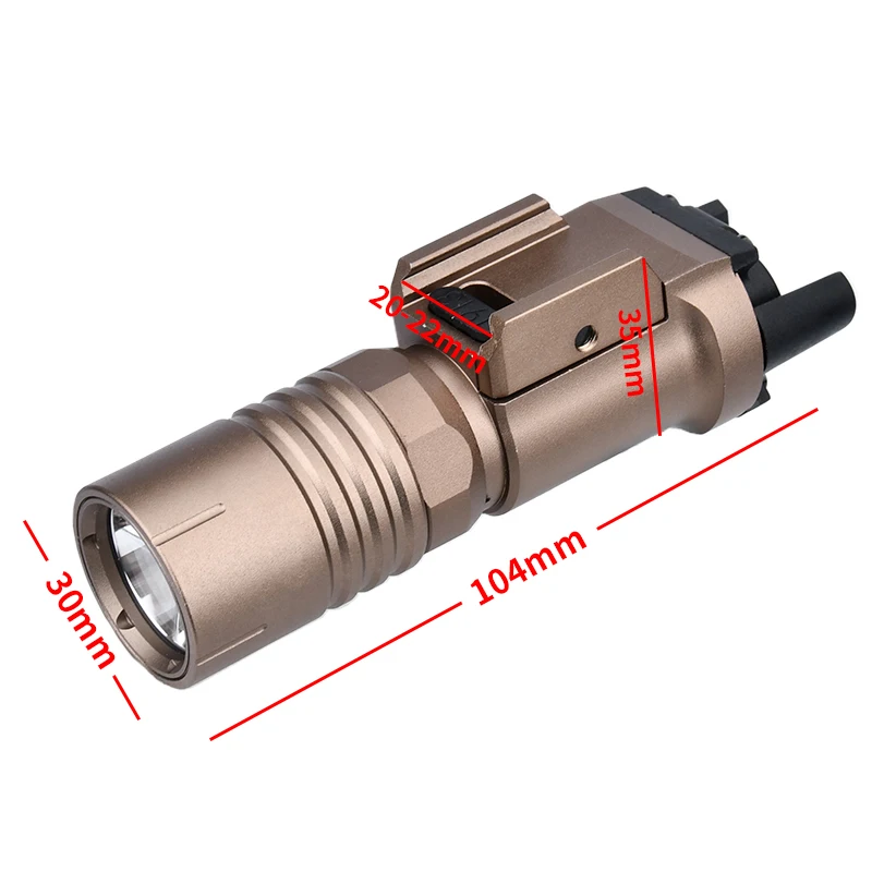 WADSN-Lámpara LED para pistola táctica de PL350-PLHv2, linterna para arma de caza, 1000 lúmenes, luz de explorador de alta potencia, PL350, PDW350, compatible con 20mmRail - imagen 5