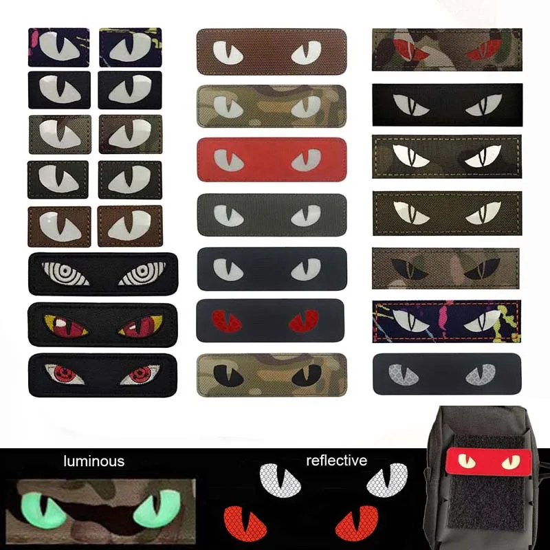 Parche táctico ojos tigre mal de ojo fosforescente con velcro