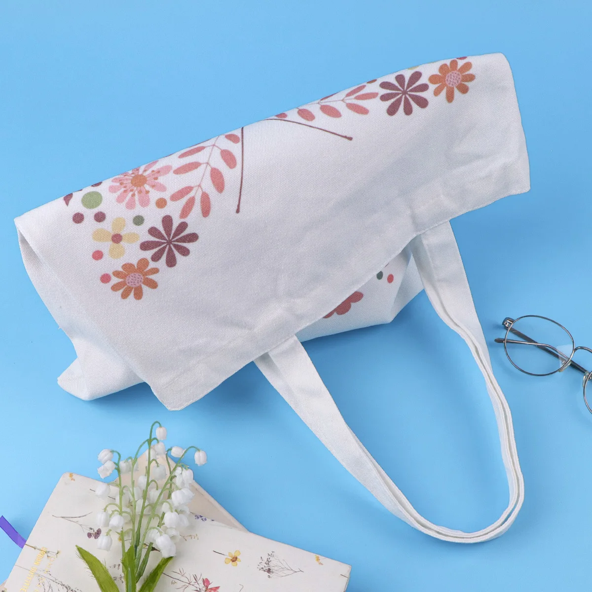 Bolso de lona con estampado Floral de mariposa, bolso de mano plegable, organizador de almacenamiento portátil, bolso de compras para mujer, bolso de hombro de colegio - imagen 2