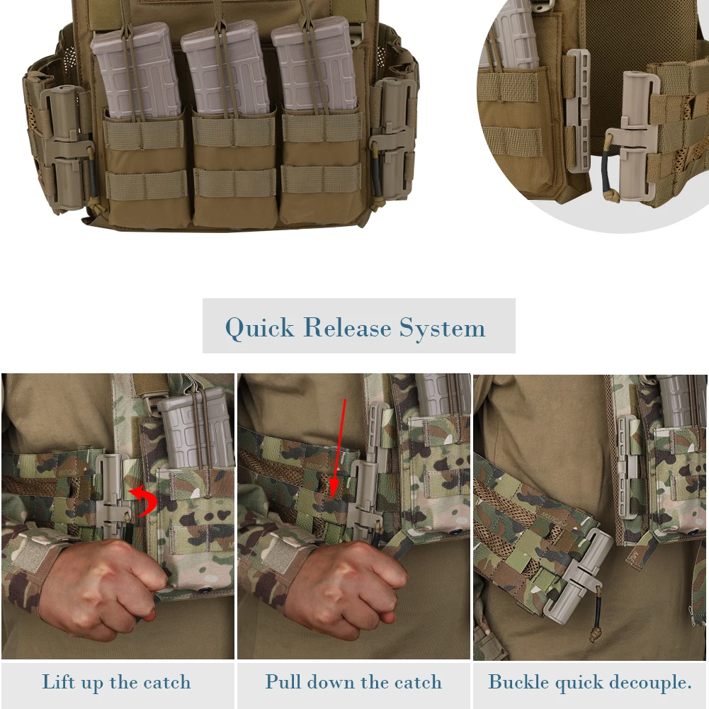KRYDEX-chaleco táctico Molle, conjunto de hebilla de liberación rápida, cinturón lateral, tubo, adaptadores Cummerbund para JPC, CPC, NCP, XPC, AVS 420 - imagen 5