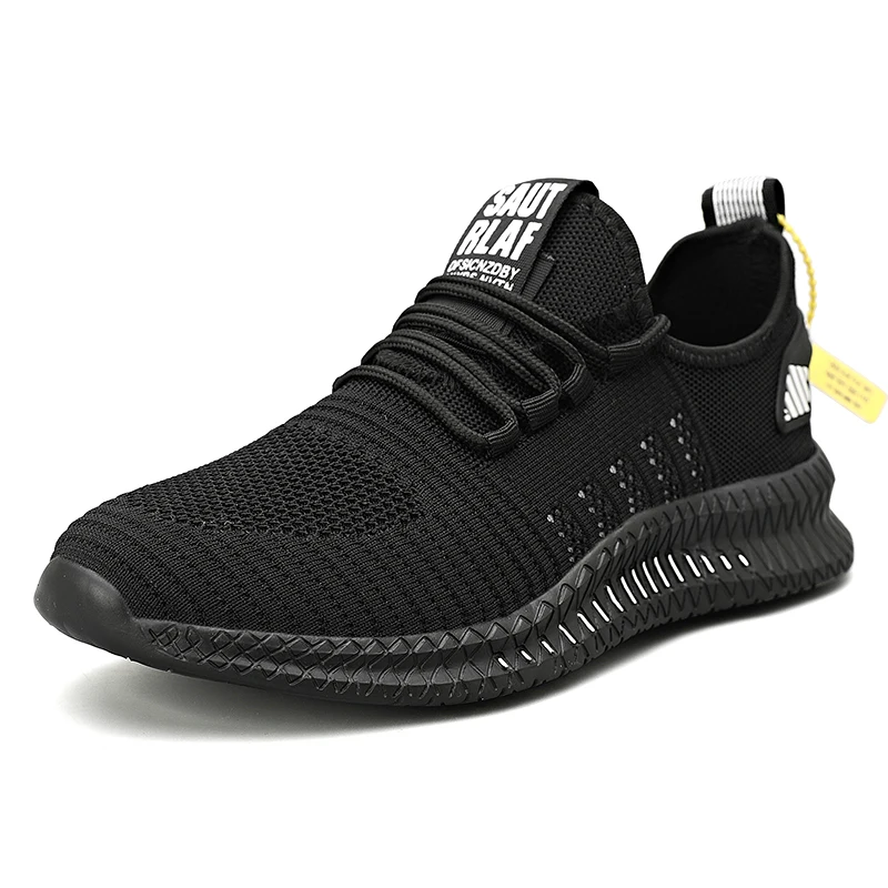 Zapatillas de deporte para hombre con cordones, zapatos informales tejidos voladores, vulcanizados, ligeros, planos, cómodos, para correr, de talla grande 48 - imagen 2