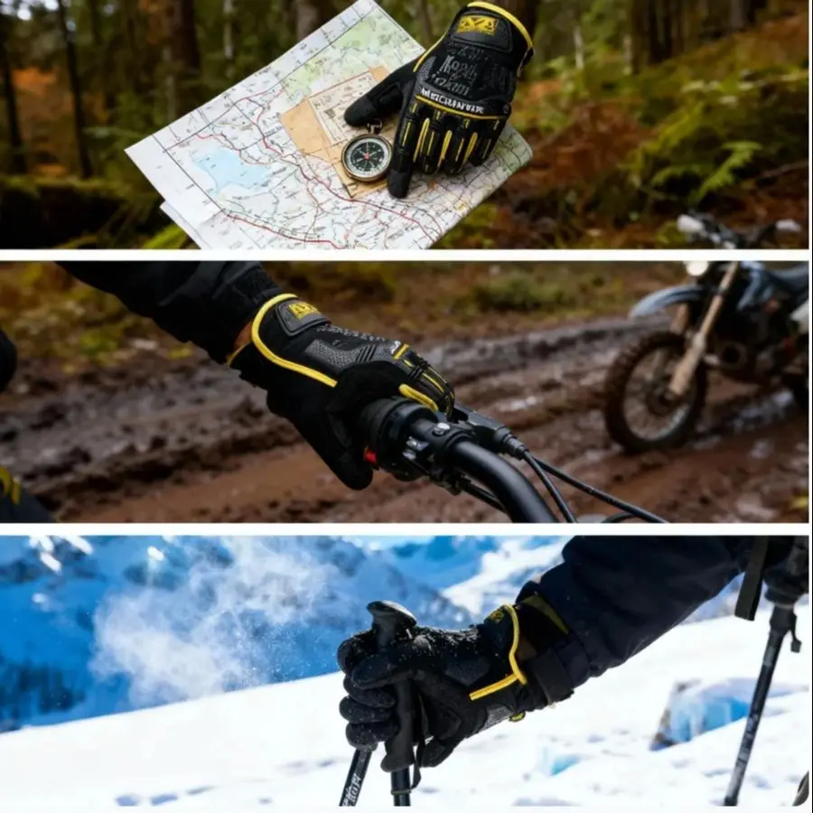 Guantes tácticos outdoor de dedos completos y recortados motociclismo