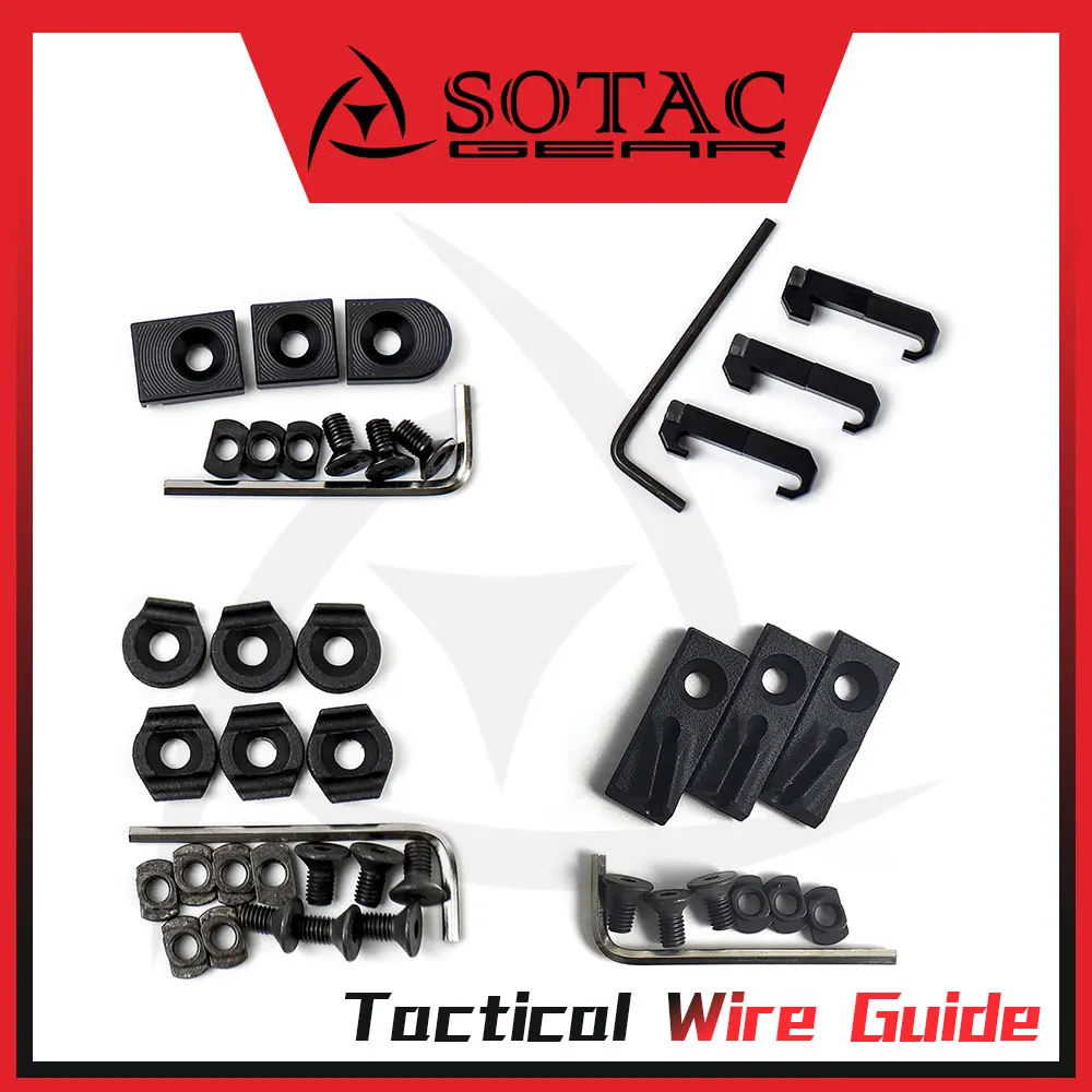 SOTAC-GEAR 3 uds MLOK interruptor Cable Clip sistema guía de alambre para M300 M600 PEQ gestión de cables de luz riel Picatinny Metal/nylon