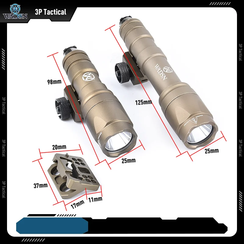 WADSN SF M300A M600C linterna táctica M-LOK Metal Keymod montaje Base Fit 20mm Rail arma caza Airsoft Scout Accesorios - imagen 3