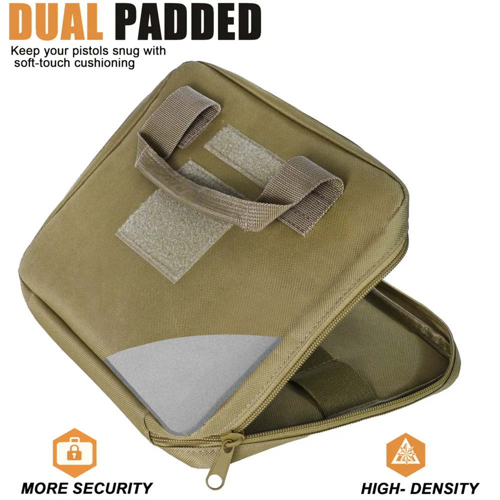 Estuche táctico portátil para pistola de mano, estuche suave para pistola con bucles elásticos, bolsas de pistola acolchadas dobles para herramientas de pistola, bolsa de almacenamiento para transporte - imagen 4