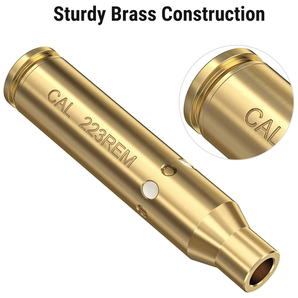 Mira táctica para puntero láser rojo.223 de 9mm para miras y miras, Cartucho para Rifle de pistola de caza, puntero láser de latón - imagen 4