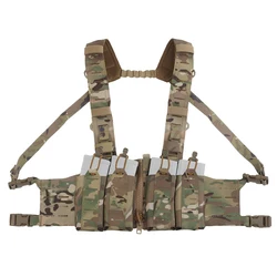 Chaleco táctico de caza SF Chest Rig MOLLE H-harness ajustable tiro Airsoft CS Wargame chaleco con bolsa de revista M4 AR Gear