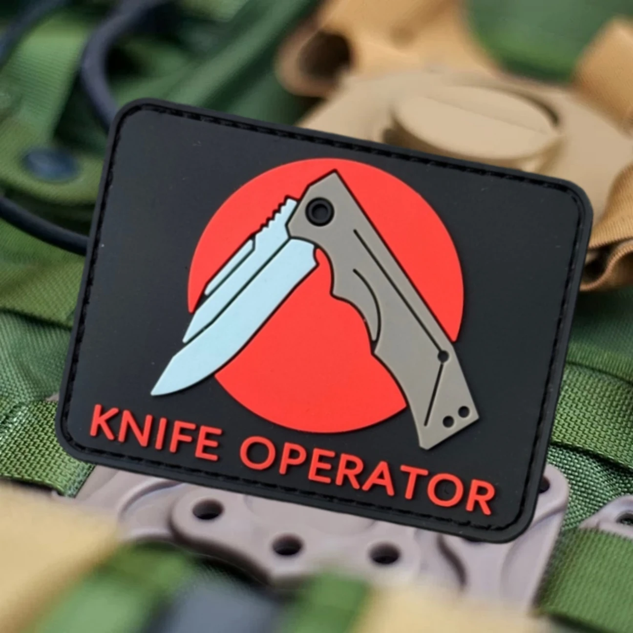 Parche táctico de moral para operador de cuchillos, apliques personalizados del ejército militar, parches de gancho y bucle de PVC 3D para ropa, pegatina para mochila - imagen 5