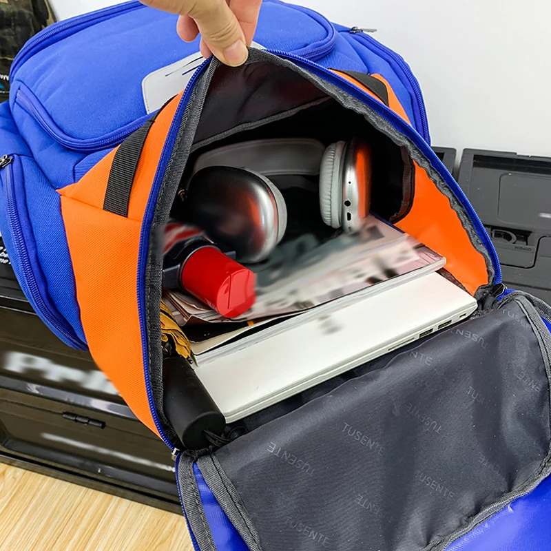 Mochila de fútbol y baloncesto con bolsillo para zapatos, bolsa de entrenamiento para deportes al aire libre, bolsa de viaje para gimnasio, bolsa de Fitness, mochila escolar para ordenador portátil universitario para hombres - imagen 5