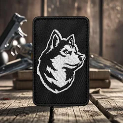 Parche bordado Husky - gancho y bucle, insignia militar para ropa