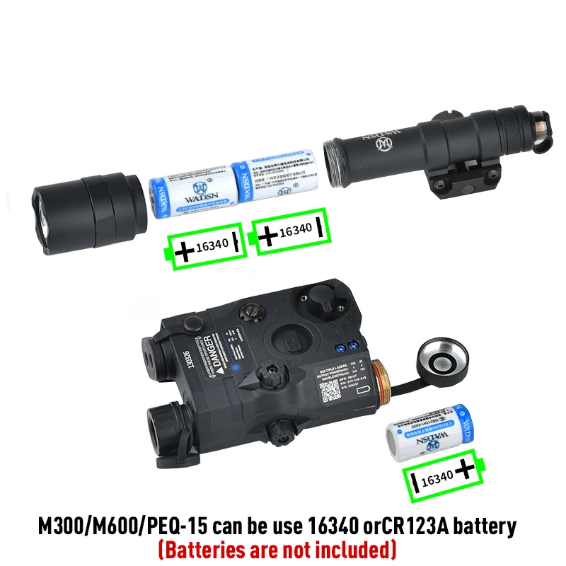 Táctico Airsoft PEQ PEQ15 punto rojo puntería láser indicador IR M300 M600 linterna doble Control remoto interruptor arma luz de explorador - imagen 5