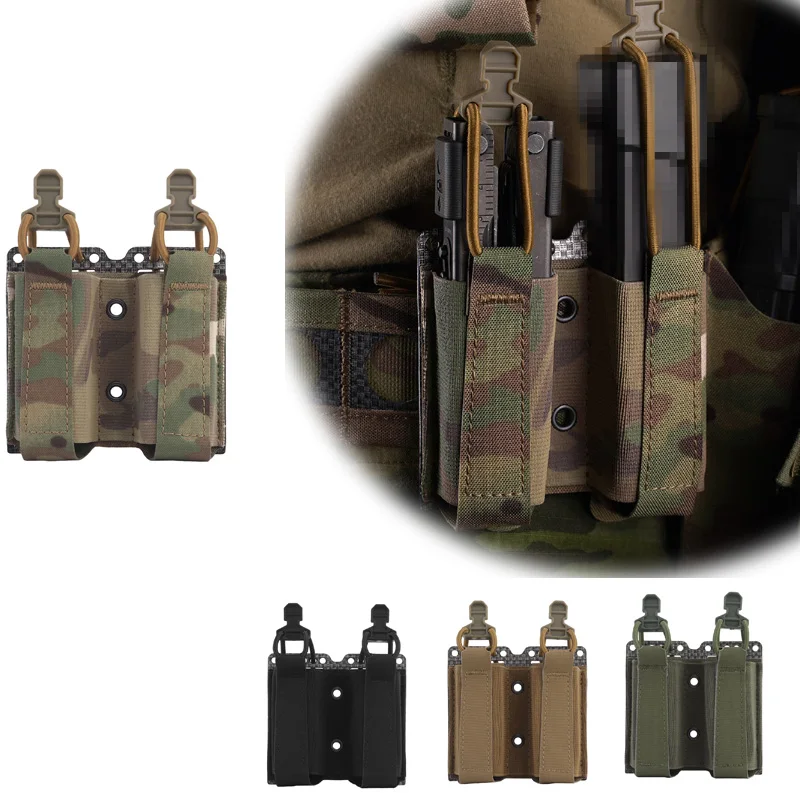 Bolsa para revistas dúplex de 9 mm con cable elástico fijo Sistema MOLLE Bolsa para revistas para equipos externos