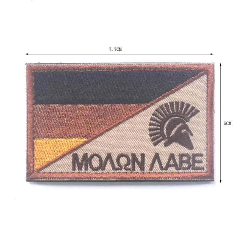 MOLON LABE Spartan-parche bordado, insignia de la bandera canadiense de EE. UU., parches de gancho y bucle, chaqueta, mochila, pegatina para ropa, parche militar - imagen 4