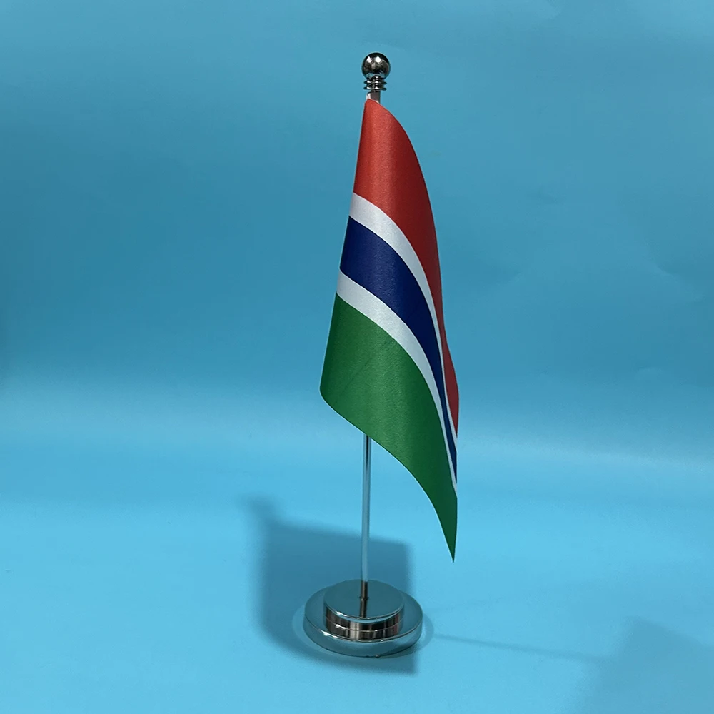 BANDERA DE SKY Escritorio de oficina Bandera pequeña Bandera de Gambia 14x21 cm Poliéster Bandera nacional de Gambia Banner de país de GAM Adornos de escritorio Banderas - imagen 4