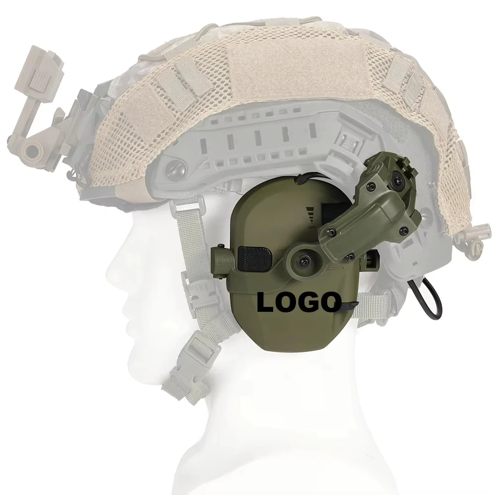 Orejeras montadas en casco activo para disparar protección auditiva electrónica protección auditiva reducción de ruido auriculares de caza activos - imagen 3