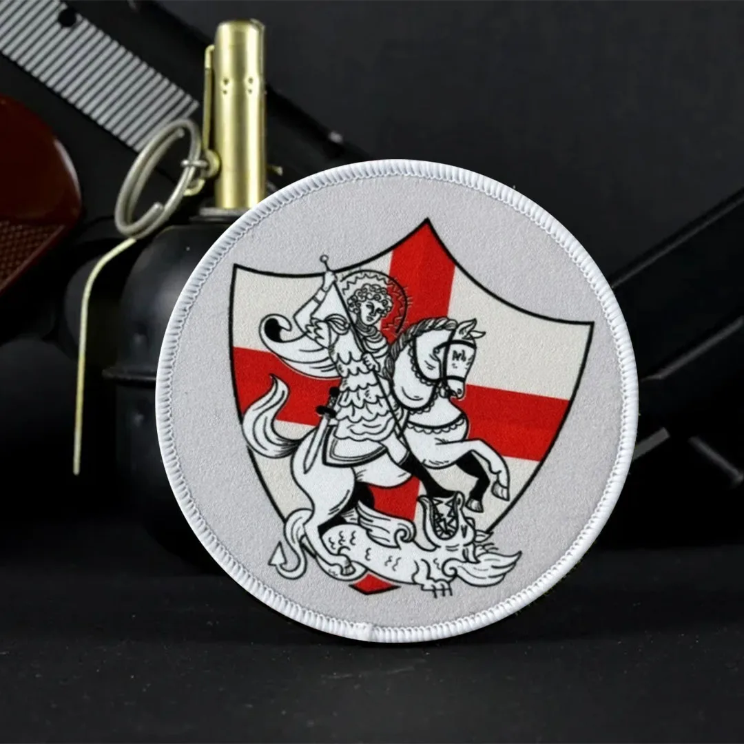 Parche táctico de San Jorge y el dragón, parches de gancho y bucle, insignia de moral tejida, brazalete del ejército militar, pegatinas para mochila - imagen 3