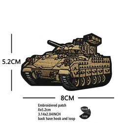 Parche táctico bordado tanque para mochila y ropa