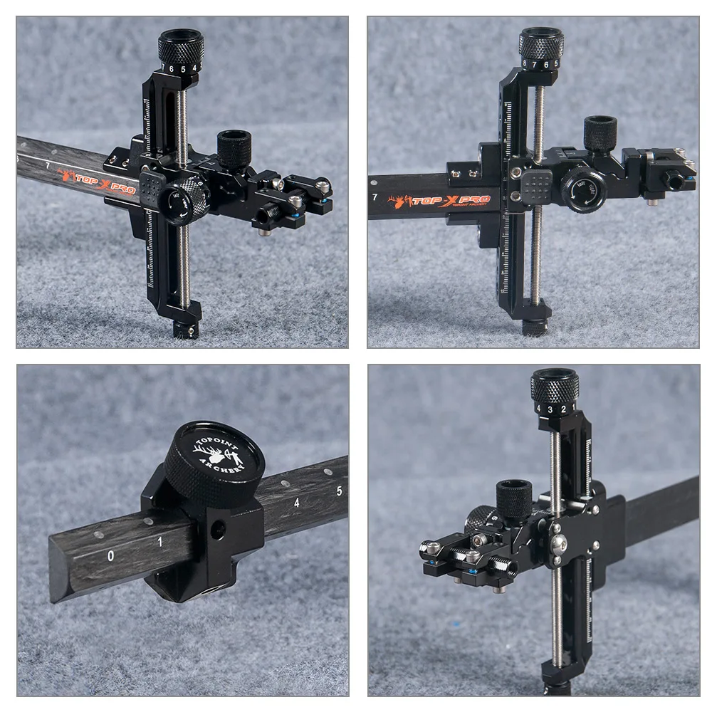 Mira de carbono para tiro con arco, arco compuesto ajustable con lente 2/4/6/8X, fibra óptica de 0,019 ", arco de mano L/R, objetivo de tiro de caza - imagen 4