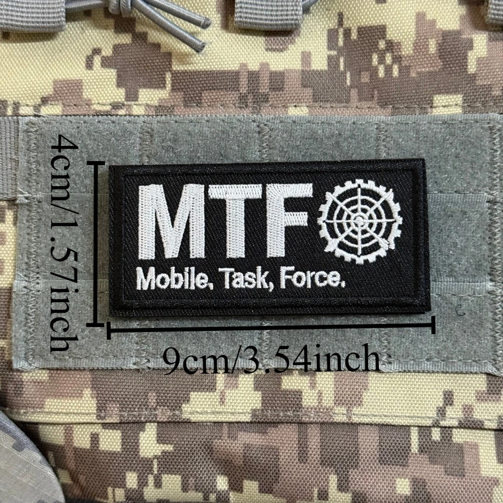 Parche bordado táctico MTF con velcro gancho y bucle para chalecos - imagen 2