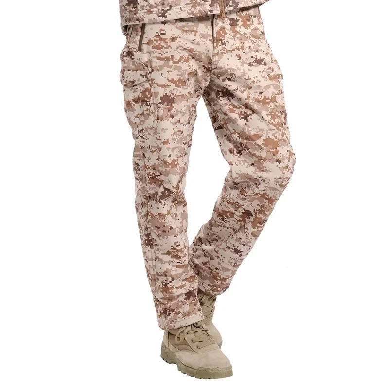 Pantalones tácticos de invierno de piel de tiburón, pantalones de camuflaje de concha suave, ejército de combate, para acampar al aire libre, entrenamiento, senderismo - imagen 5