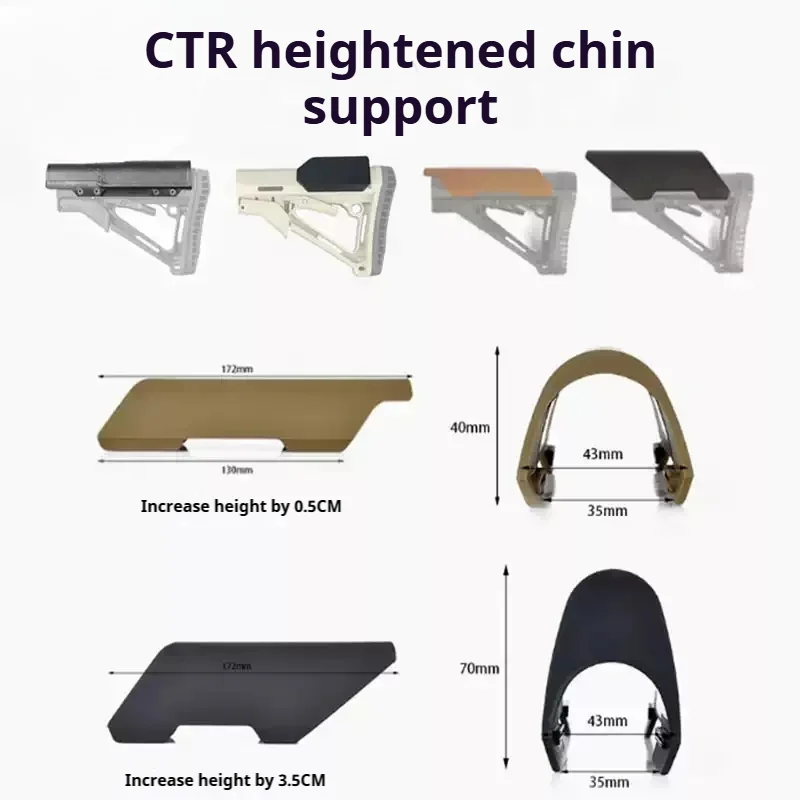 Soporte para mejillas de liberación rápida, soporte para mejillas de nailon ctr, placa de soporte trasera, almohadilla elevada, juguete de soporte para mejillas elevada CTR de nailon - imagen 3