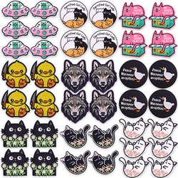 10 unids/lote Animal Story Lobo gato pato hierro en parche bordado diseño pacífico para chaqueta mochila caprichosa naturaleza tema parches
