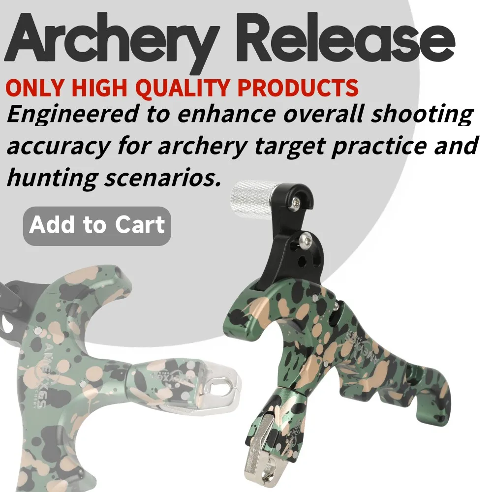 Liberación del arco compuesto de tiro con arco de 4 dedos 360 °   Lazos de pinza giratorios, accesorio duradero de aluminio para objetivo de caza al aire libre - imagen 5