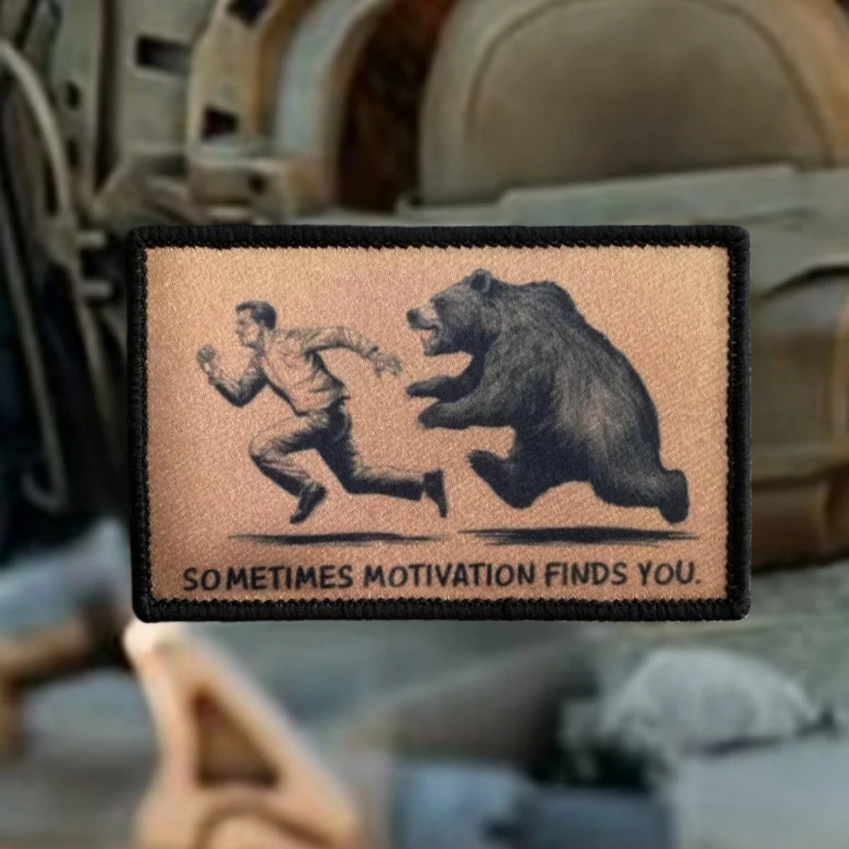 Parche táctico moral a veces la motivación te encuentra parches impresos de gancho y bucle Airsoft brazalete militar personalizado mochila Sticke - imagen 2