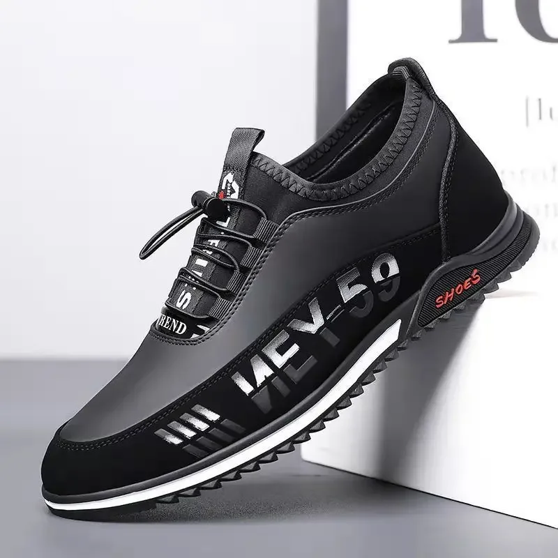 Zapatos informales de cuero de moda para Hombre, zapatillas de deporte para exteriores, Zapatos para caminar, mocasines antideslizantes para conducir de negocios, Zapatos para Hombre - imagen 2