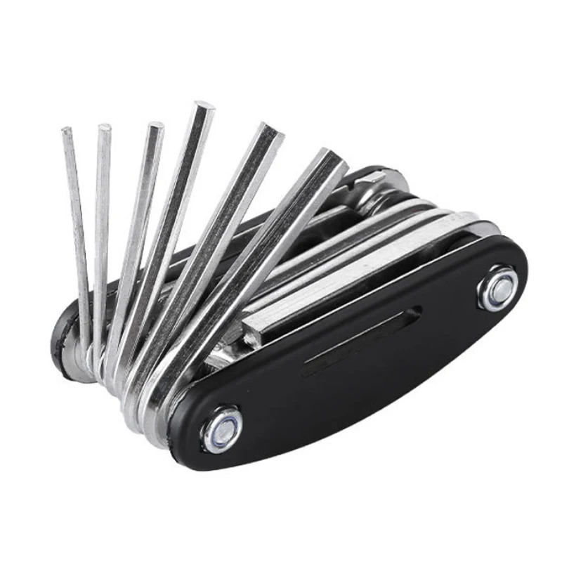 Kit multiherramienta compacta portátil para bicicleta, herramientas 16 en 1 para reparación de radios hexagonales, destornillador para ciclismo y viaje - imagen 4