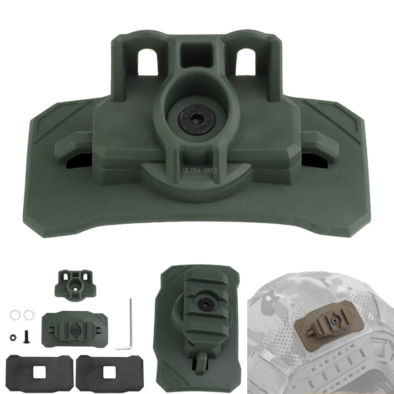 Adaptador de Base de montaje de luz de casco táctico, gancho de bucle fijo, soporte de linterna, dispositivo de visión nocturna, adaptadores de montaje