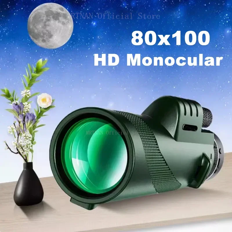Telescopio portátil con Zoom HD de 5000M, plegable de larga distancia, Mini telescopio potente para caza, deportes, Camping al aire libre, Viajes - imagen 2