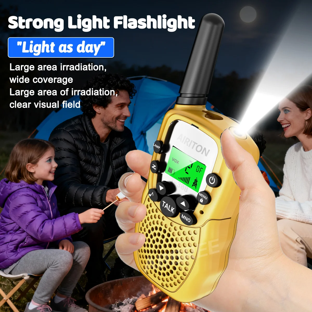 Walkie Talkie AIRITON T-388 para niños, 2 uds., PMR/FRS, voz clara, escaneo de canales de largo alcance, manos libres, gran regalo para niños, Radioaficionado - imagen 4