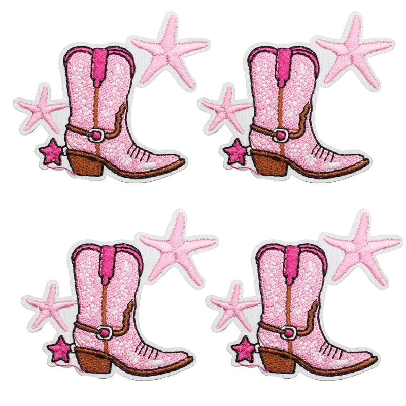 Parches bordados con tema rosa de dibujos animados para niñas, insignias bordadas con forma de cangrejo, tortuga y delfines, parches para planchar para sombreros, chaquetas, bricolaje - imagen 3