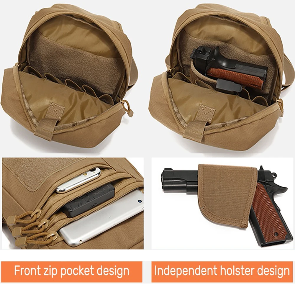 Bolsa de hombro táctica para pistola oculta, mochila de pecho para pistola de dibujo rápido, EDC militar, paquete de Airsoft para caza - imagen 4