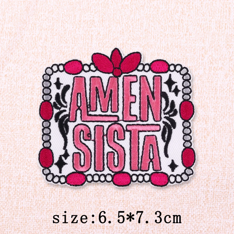 Parche bordado con letras de flores, parches para planchar para ropa, parches de dibujos animados en ropa, apliques de parche para planchar y coser DIY - imagen 4