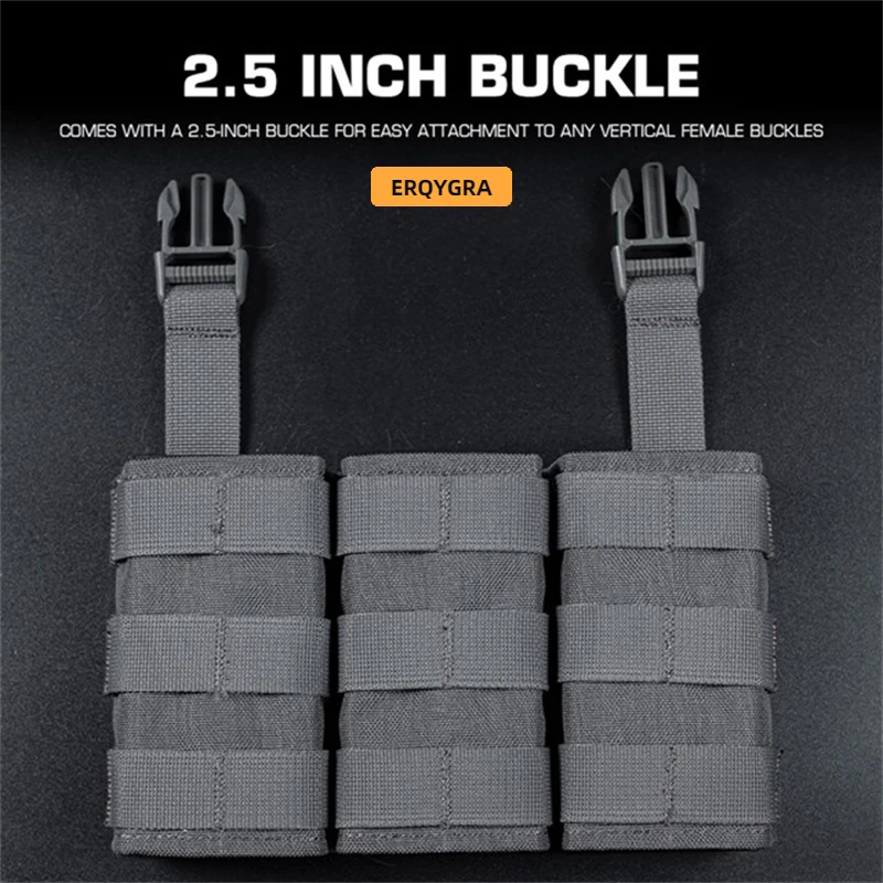 ERQYGRA-bolsa táctica rápida 5,56 Triple Mag, Panel frontal largo, sistema Molle, accesorios, riñonera, equipo de caza - imagen 2