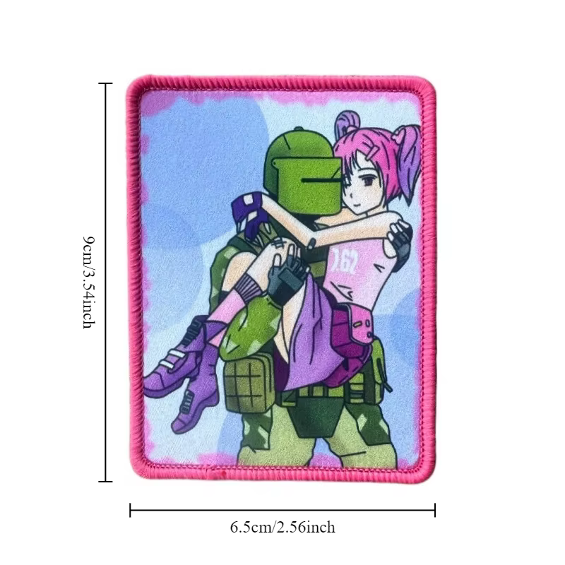 Parches tácticos militares anime chica soldado para brazo con Velcro - imagen 2