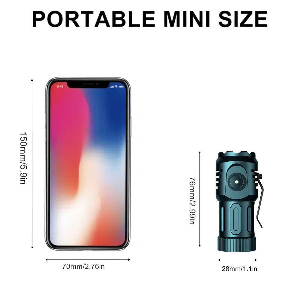 Linterna LED roja recargable USB mini con imán para exteriores taller - imagen 2