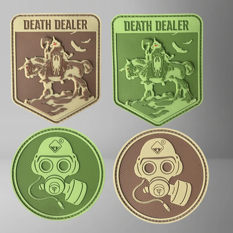 Parche táctico de PVC 3D con calavera para ropa, insignia de moral, parche militar con gancho, accesorios para mochila, brazalete