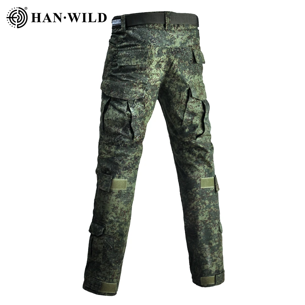 Pantalones tácticos de camuflaje ruso, pantalones de senderismo resistentes al desgaste, pantalones de combate de Paintball + rodilleras, ropa de caza - imagen 3
