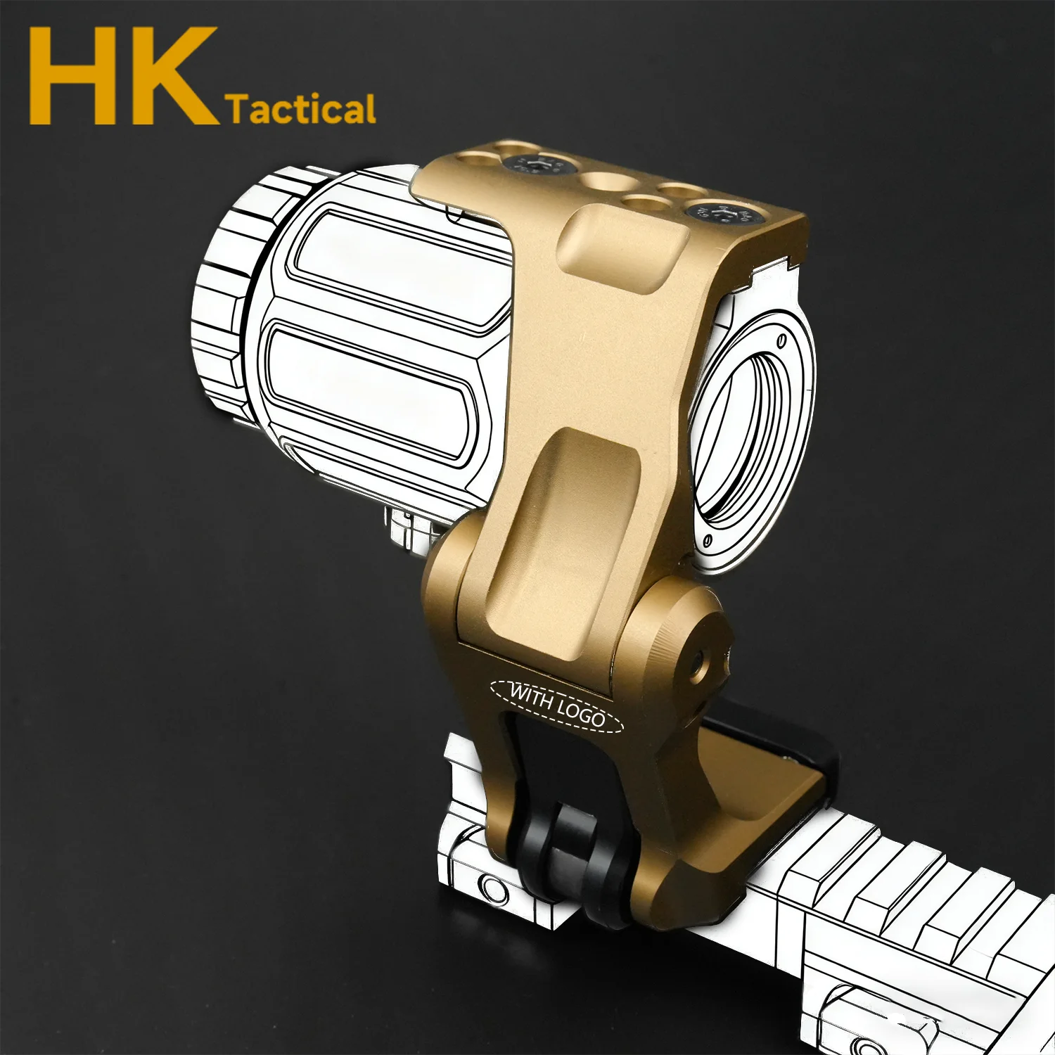 Soporte plegable abatible UN de Metal táctico, nuevo modelo, Base de mira de calidad CNC para G33 G43, montaje óptico de liberación rápida, riel de 21mm - imagen 2