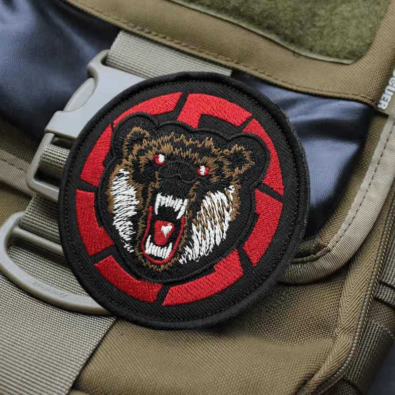 Parche bordado 3D de oso negro, tela personalizada, insignia de moral táctica, mochilas, adhesivo decorativo, parches DIY para ropa - imagen 5