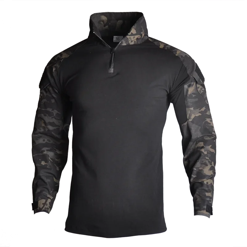 Camisetas tácticas para senderismo al aire libre para hombre, camisa de combate militar del ejército CP de camuflaje de manga larga para caza y escalada, ropa deportiva de algodón - imagen 2